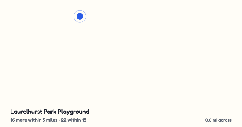 Map of Laurelhurst Park Playground and the 22 other playgrounds within 15 miles