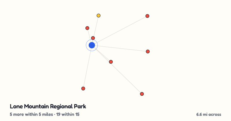 Map of Lone Mountain Regional Park and the 19 other playgrounds within 15 miles